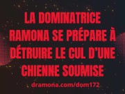 Dominatrice Ramona se prépare à détruire le cul de son homme soumis 3/16