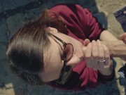 stranger cum in my throat after public blowjob - little arden 13/16