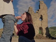 stranger cum in my throat after public blowjob - little arden 15/16