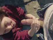 stranger cum in my throat after public blowjob - little arden