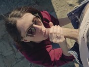 stranger cum in my throat after public blowjob - little arden 7/16