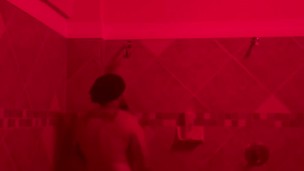 Hot Latino guy taking a shower