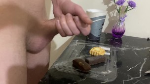 Pee and cum on choclate