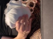 女友達の水色のブラに射精