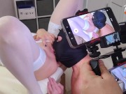 Bisexual threesome. Wife takes double creampie. Real female orgasm. 20133 6/16