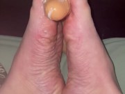 Rub this thick cream into my feel 2/16