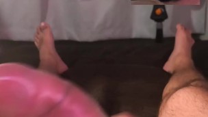 Using a Tenga Egg On My Big Uncut Cock Filling It With Cum And Letting It Drip Onto My Mouth