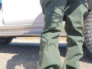 Sexcation Part 4 - Pissing next to the road and getting daddy to eat my pissed pussy clean 4/16