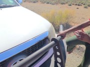 Sexcation Part 4 - Pissing next to the road and getting daddy to eat my pissed pussy clean 8/16
