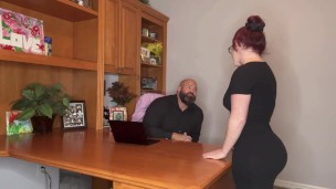 Secretary fucks boss to keep her job