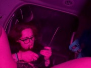 Sexy milf to excited & fucks herself in her car in the cold & makes herself cum all over 10/16