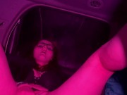 Sexy milf to excited & fucks herself in her car in the cold & makes herself cum all over 12/16