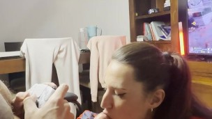 Spiderwoman😈 Sucking His FAT Cock While He Plays PS5👅