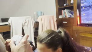 Spiderwoman😈 Sucking His FAT Cock While He Plays PS5👅