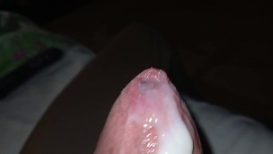 Uncircumcised cock cums after three days of abstinence. Lots of cum