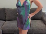 Iridescent Mini Dress Try On 15/16