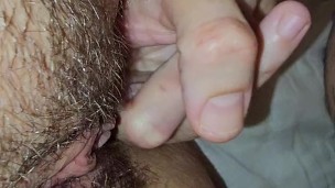 Hairy Pussy Licking & Fingering POV closeup