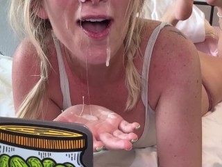 Amateur Cute Blonde Lets You Wreck Her Face – (Freeuse Facial Compialtion)