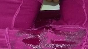 Desperate pissing in underwear, I get all wet, close-up