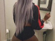 Naughty Ebony Tease in Booty Shorts – Tries not to Get Caught! 13/16