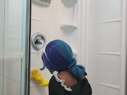 Sexy Maid Cleans Washroom in Hot Fantasy Maid Outfit – Your Fantasy Awaits! 16/16