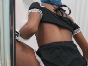 Sexy Maid Cleans Washroom in Hot Fantasy Maid Outfit – Your Fantasy Awaits! 7/16