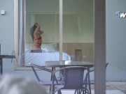 A neighbor caught me masturbating and, to my surprise, jumped on my cock 3/16