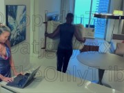 Asian MILF gets INSANELY fucked by 2 BBC movers!!!! 3/16