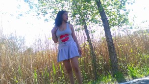 I LOVE BIKERS PUBLIC SOLO FEMALE COSPLAY SKIRT AND TANKTOP REAL BIKER FEMALE