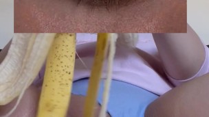 BBW SEXY HOT MILF MASTURBATE WITH BANANA&OIL&CREAM-ARABIC-SAUDI KSA GIRL-KINKY FOOD FETISH-RIYADH