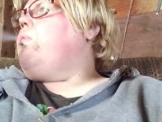 Smoker plays with boobs 10/16