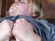 Smoker plays with boobs 12/16