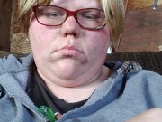 Smoker plays with boobs 2/16