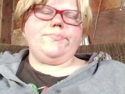 Smoker plays with boobs 9/16