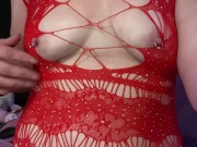 Mmmm playing them big pierced nipple 😈 14/16