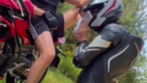 Straight Scally Alpha Master dominates Moto Biker Rubber Socks Smelly Stinky Feet Polish German