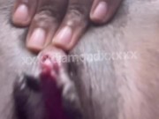 CLOSE UP EBONY PUSSY FUCKING DILDO 1/16