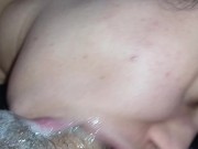 swallowing cock and licking and drooling, close up asmr blowjob, pov gagging🍆💦💦🥛🤤💁‍♀️😋😋🫦😵