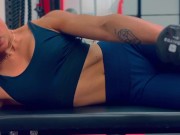 I'm getting sexy at the gym lying on my side 8/16