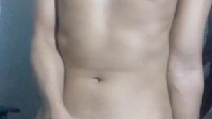 Cute femboy twink with perfect and sexy body masturbates until he has a hot creamy cumshot