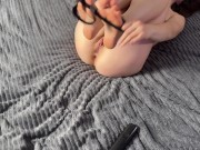 A stranger licks pussy after a party, and I fuck him in the ass with a strap-on 12/16