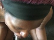 Deep throating his dick into he cum 12/16