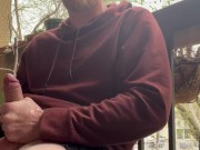 Caught Cumming On The Balcony: Two Women Stop To Watch Me Cum For Them.