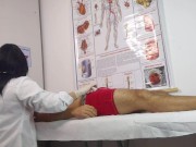 Nurse has her first patient with an erect penis!