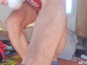 Risky Fleshlight Jerk-Off outdoor: Intense Cum Inside Toy in Friend's Room 8/16