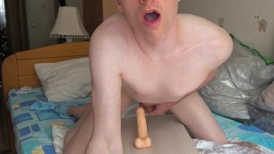 LanaTuls - Anal Slut and Whore Riding a Dildo on Bed