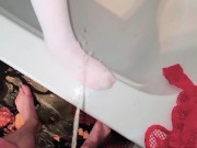 Pissing on her stocking 1/16