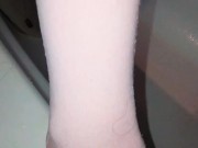 Pissing on her stocking 14/16