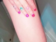 Pissing on her stocking 15/16