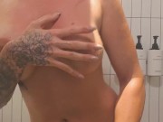 So horny in the shower....i used the shower head to massage my pussy 9/16